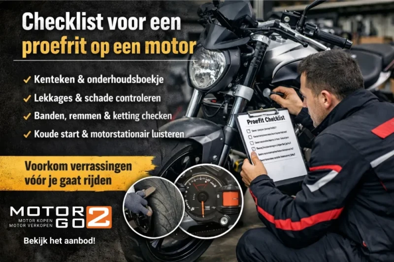 Checklist voor een proefrit op een motor bij Motor2Go