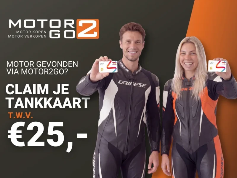 Motor gevonden via Motor2Go? Dan trakteren wij op je eerste tankbeurt!