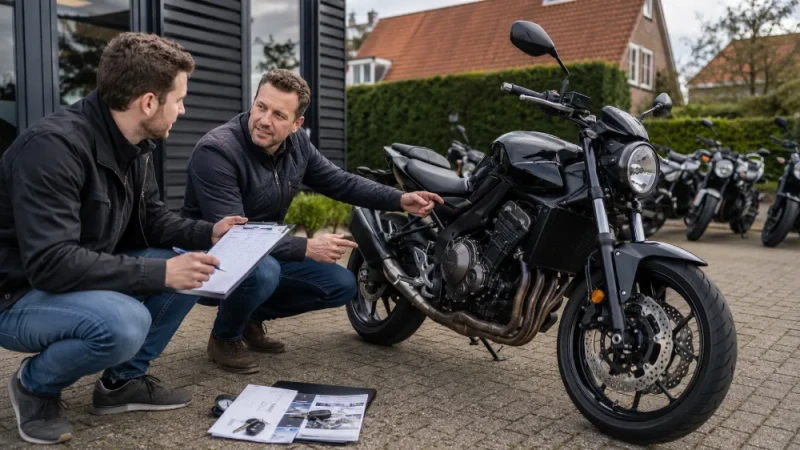 Welke vragen stel je aan een verkoper bij een tweedehands motor? afbeelding