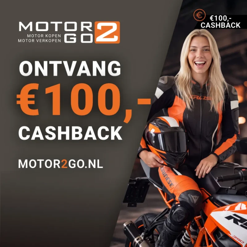 Jouw nieuwe motor €100 goedkoper via Motor2go!